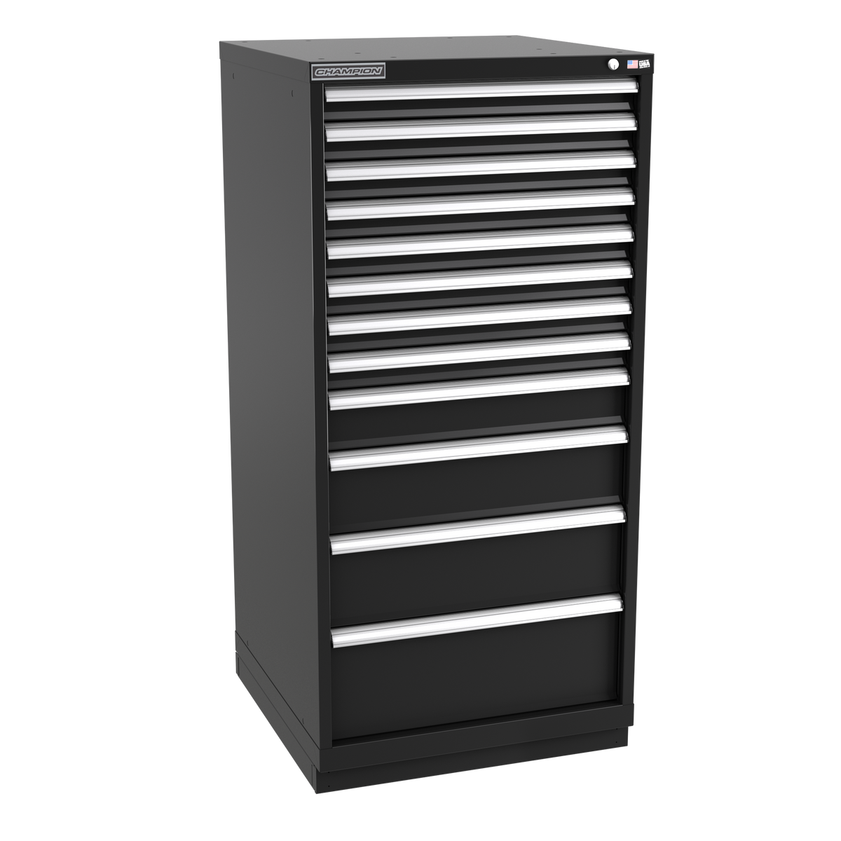 12-Drawer Modular Cabinet SW1202 | 28-1/4"W x 59-1/2"H x 28-1/2"D black