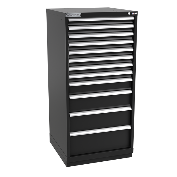 12-Drawer Modular Cabinet SW1202 | 28-1/4"W x 59-1/2"H x 28-1/2"D black