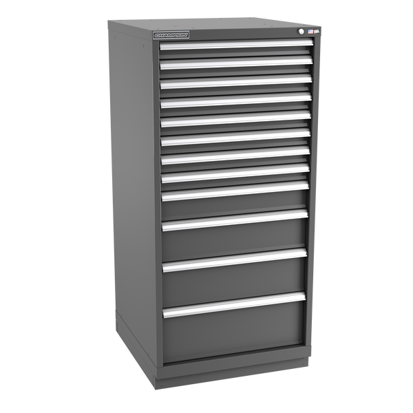 12-Drawer Modular Cabinet SW1202 | 28-1/4"W x 59-1/2"H x 28-1/2"D dark grey