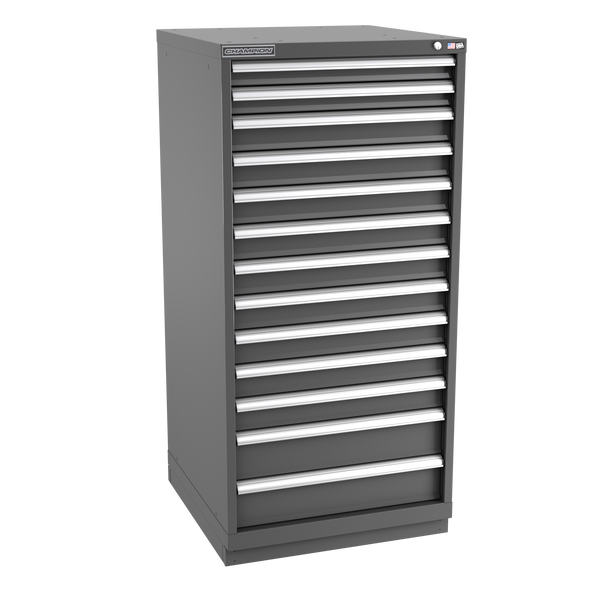 13-Drawer Modular Cabinet SW1301 | 28-1/4"W x 59-1/2"H x 28-1/2"D dark grey