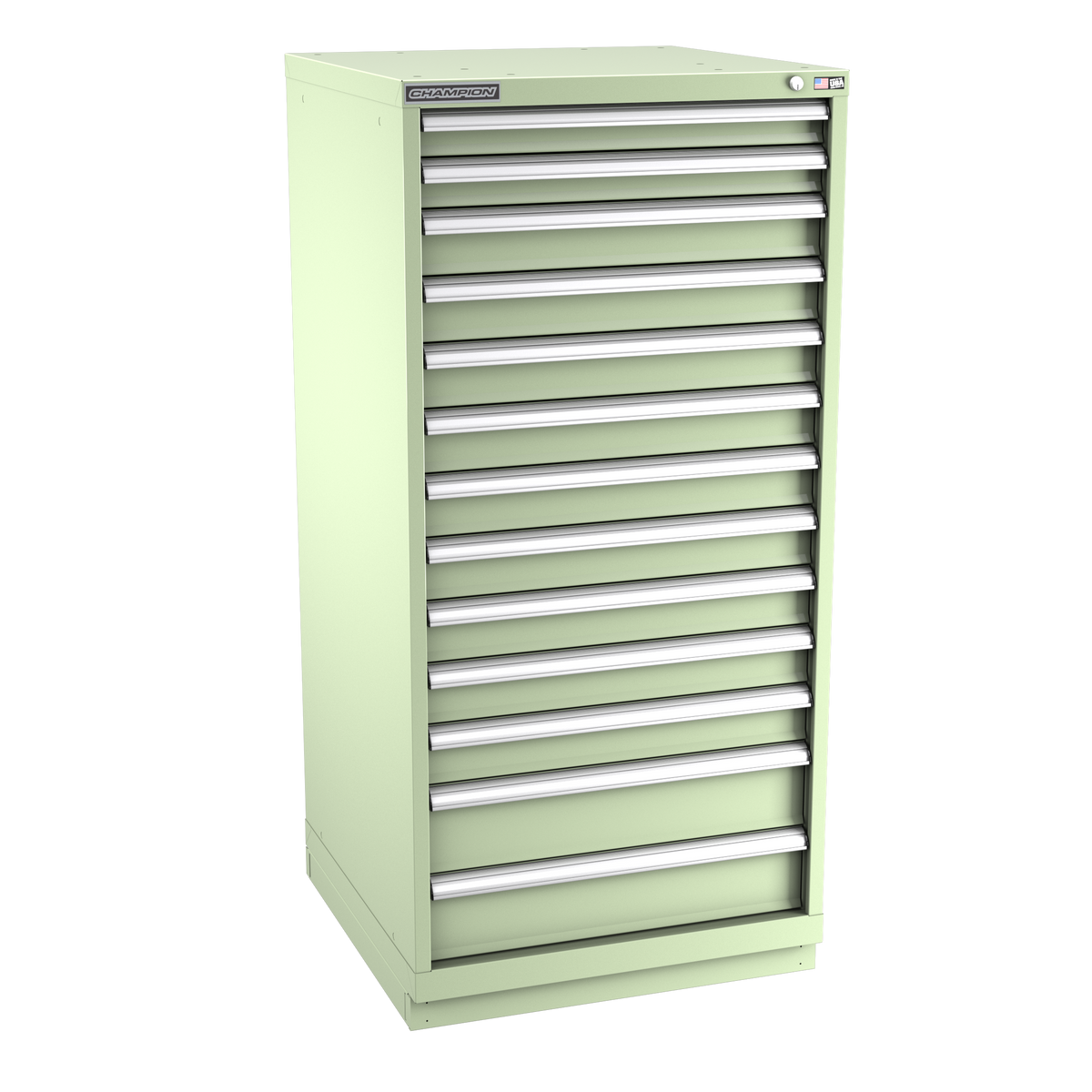 13-Drawer Modular Cabinet SW1301 | 28-1/4"W x 59-1/2"H x 28-1/2"D seafoam green