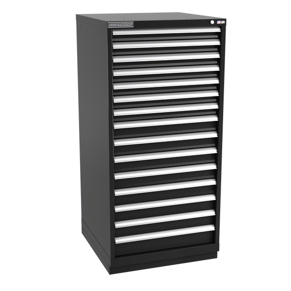 15-Drawer Modular Cabinet SW1501 | 28-1/4"W x 59-1/2"H x 28-1/2"D black