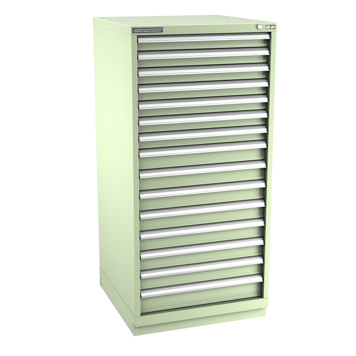 15-Drawer Modular Cabinet SW1501 | 28-1/4"W x 59-1/2"H x 28-1/2"D seafoam green