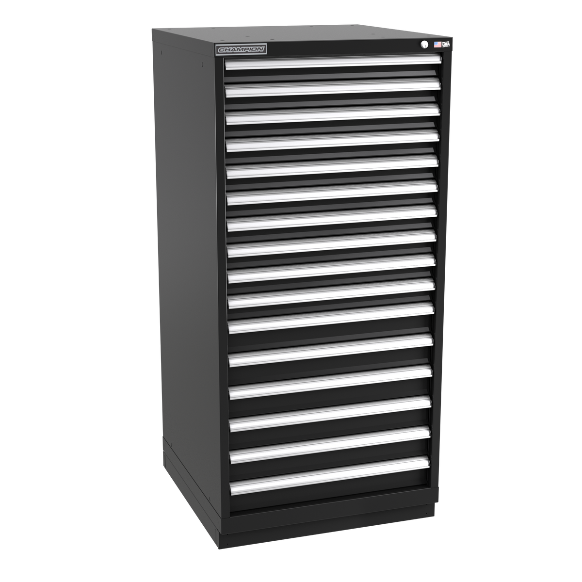 16-Drawer Modular Cabinet SW1601 | 28-1/4"W x 59-1/2"H x 28-1/2"D black