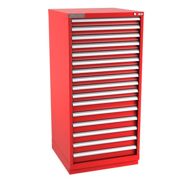 16-Drawer Modular Cabinet SW1601 | 28-1/4"W x 59-1/2"H x 28-1/2"D red