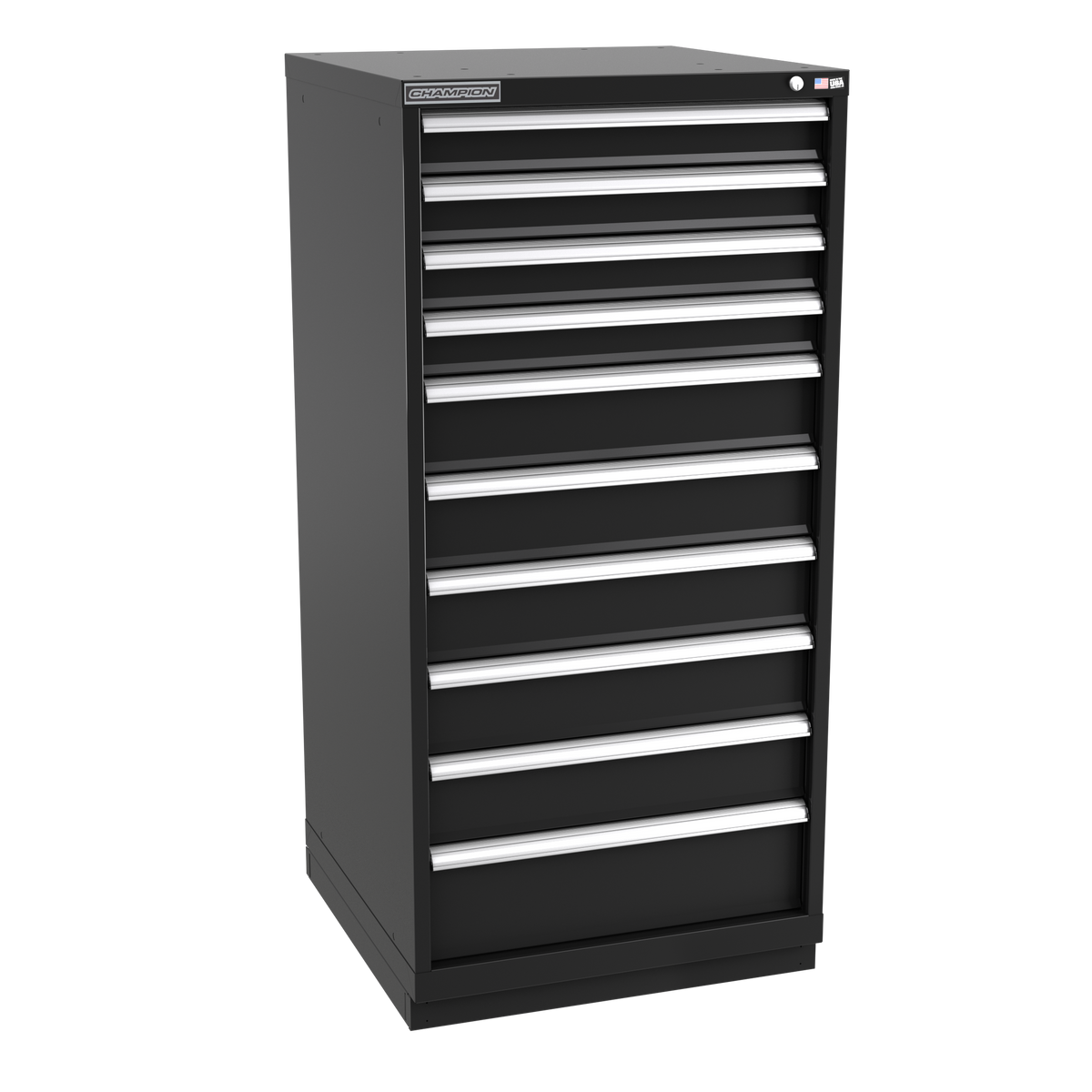 10-Drawer Modular Cabinet SWS1001 | 28-1/4"W x 59-1/2"H x 28-1/2"D black