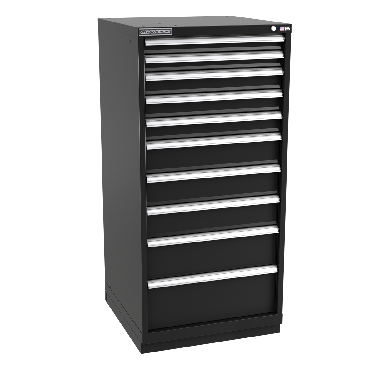 10-Drawer Modular Cabinet SWS1002 | 28-1/4"W x 59-1/2"H x 28-1/2"D black