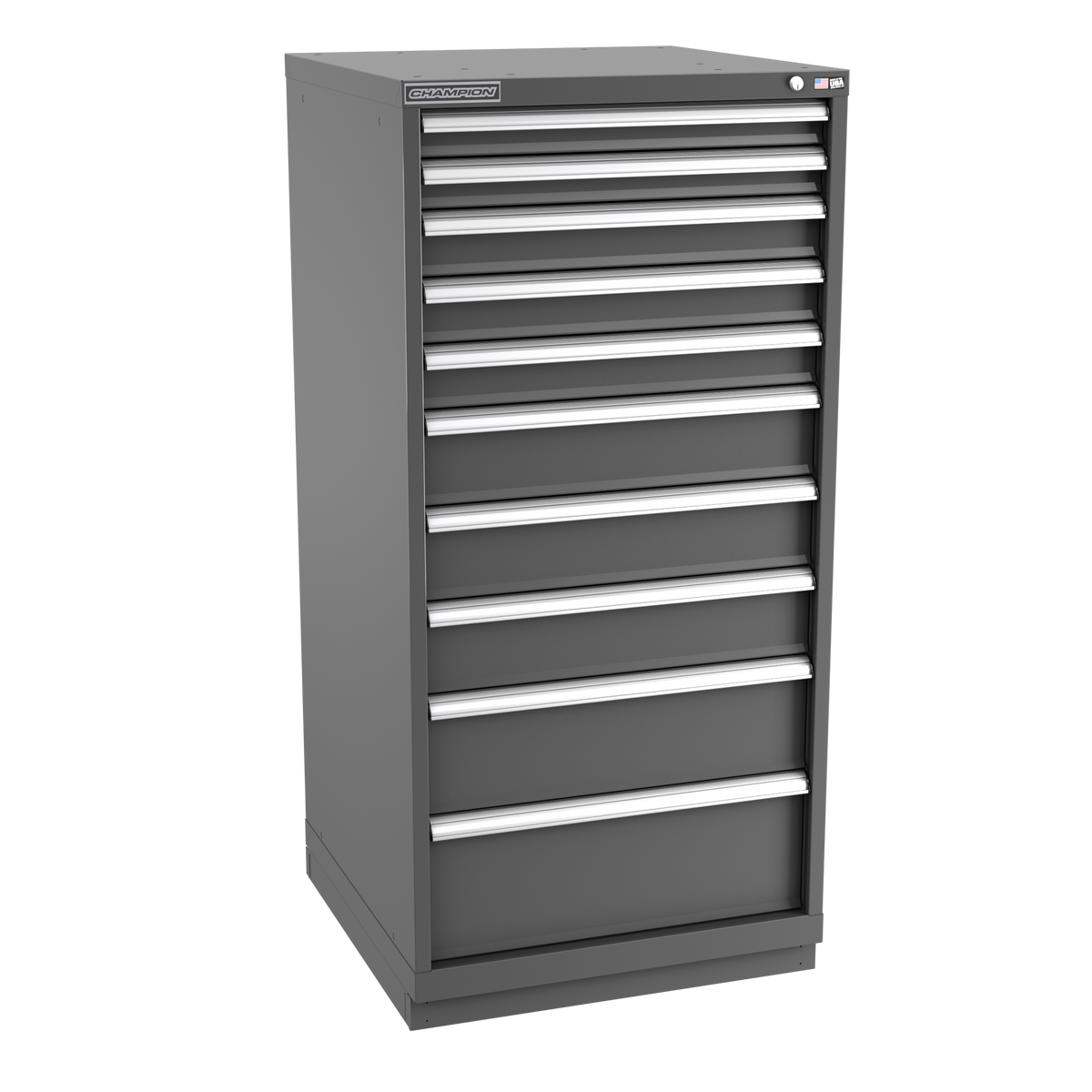 10-Drawer Modular Cabinet SWS1002 | 28-1/4"W x 59-1/2"H x 28-1/2"D dark grey