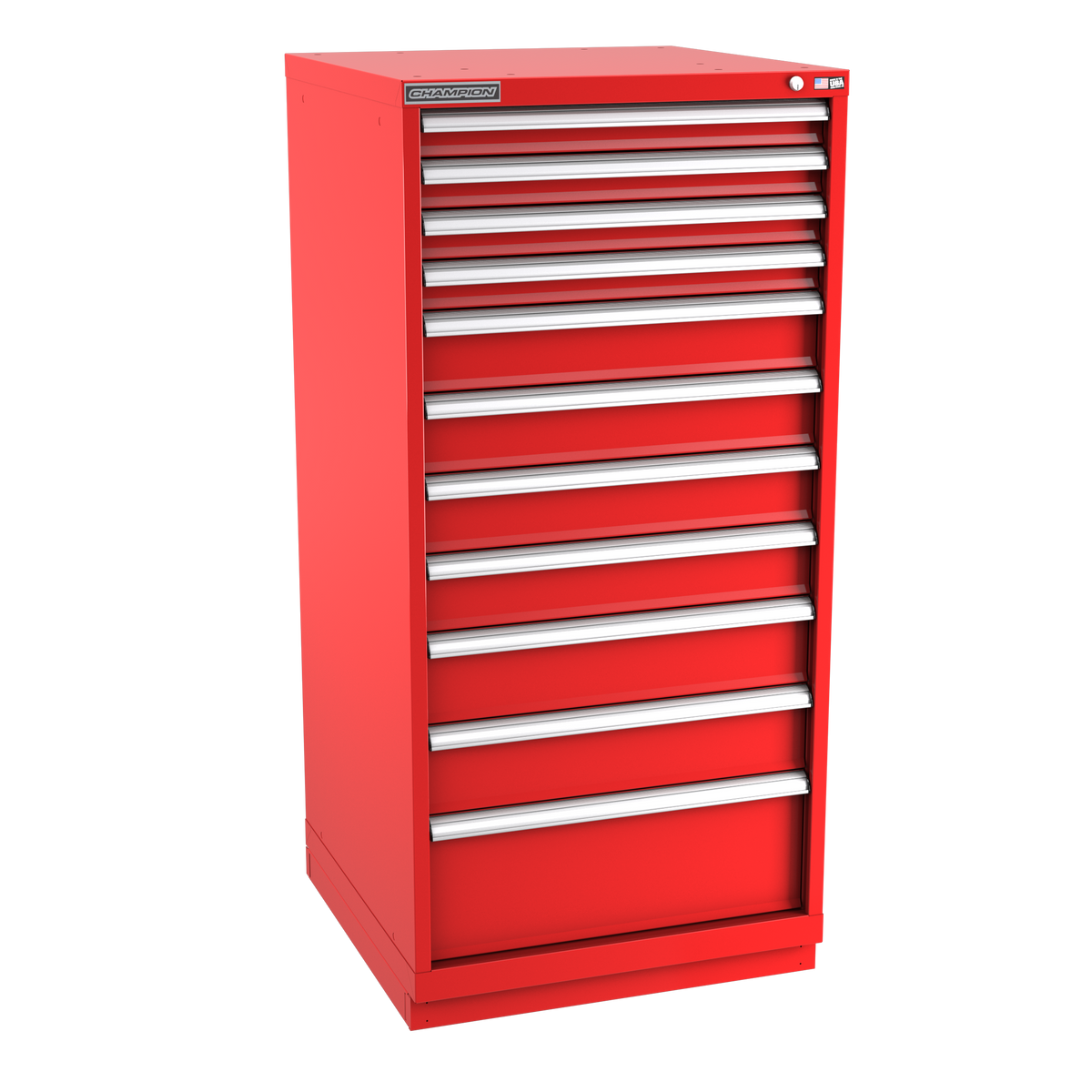 11-Drawer Modular Cabinet SWS1101 | 28-1/4"W x 59-1/2"H x 28-1/2"D red