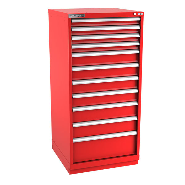 11-Drawer Modular Cabinet SWS1101 | 28-1/4"W x 59-1/2"H x 28-1/2"D red