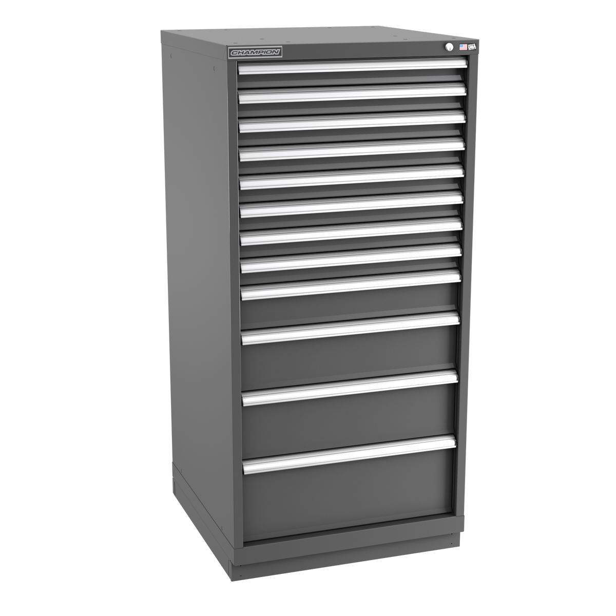 12-Drawer Modular Cabinet SWS1202 | 28-1/4"W x 59-1/2"H x 28-1/2"D dark grey